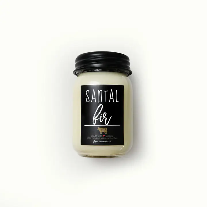 Milkhouse Candle Co. Santal Fir Natural Wax Candle - Multi-Size Home Fragrance Decor, Clean Burn, Non-Toxic Fall Scent, Hand-Poured in USA, Cozy Wax Item for Home Use