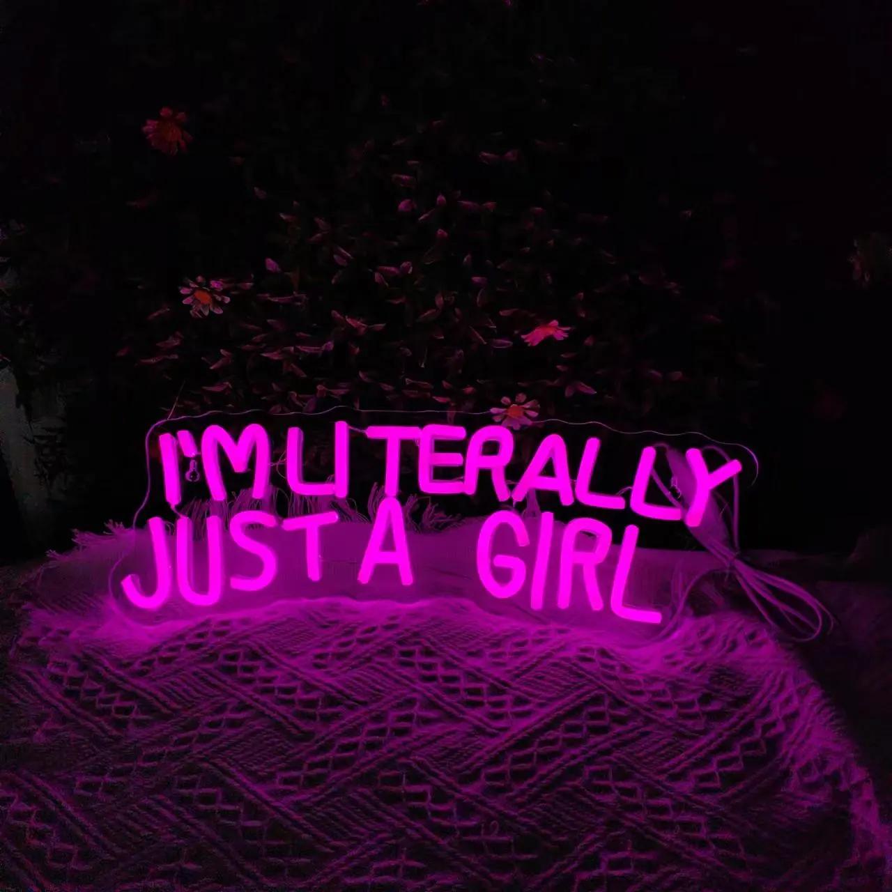 I'm Literally Just A Girl Neon Sign, USB Powered Decorative Neon Light, Wall Mounted Neon Sign, Home Lighting Decoration Lamp for Bedroom, Powder Room, Dance Studio, Decorative Lights