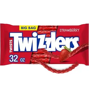 TWIZZLERS Twists Strawberry Flavored Licorice Style, Chewy Candy Big Bag, 32 oz