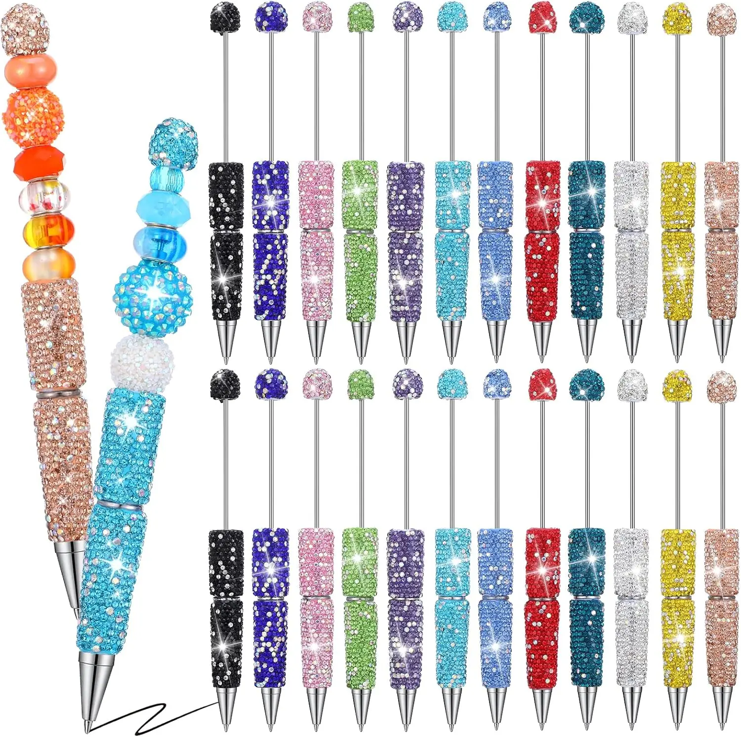 DIY Beading & Jewelry Making Rhinestone Pen - Custom P2 Single Writing Tool, Personalized Sparkling Body for Fashionable Writing, Ideal Gift for Anyone Who Loves Writing