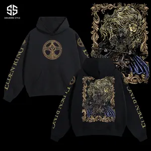 [Soulsborne Style] Vintage Grim Style Godfrey First Elden Lord - Elden Ring Unisex Hoodie, Soulsborne Gaming Apparel, Game Shirt, Video Game Clothes, Boy Merch, Gift For Him, Gift For Her, Soulslike Streetwear