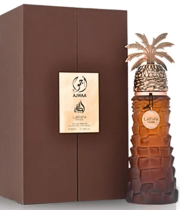 Lattafa Pride Ajwaa Eau de Parfum Spray for Unisex 3.04 Ounce - Exotic Aromatic Essence with Unique Palm Tree Design