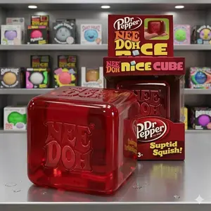 NeeDoh Nice Cube - Satisfying Cube Squeeze Toy - Soft Squeeze Toy in Assorted Colors - Fun for Ages 3 and Up Soft Squishy, Cute Anxiety Relief Fidget Toy, with Jelly Squish,Soft Squeeze Decompression Dumplings for Adults