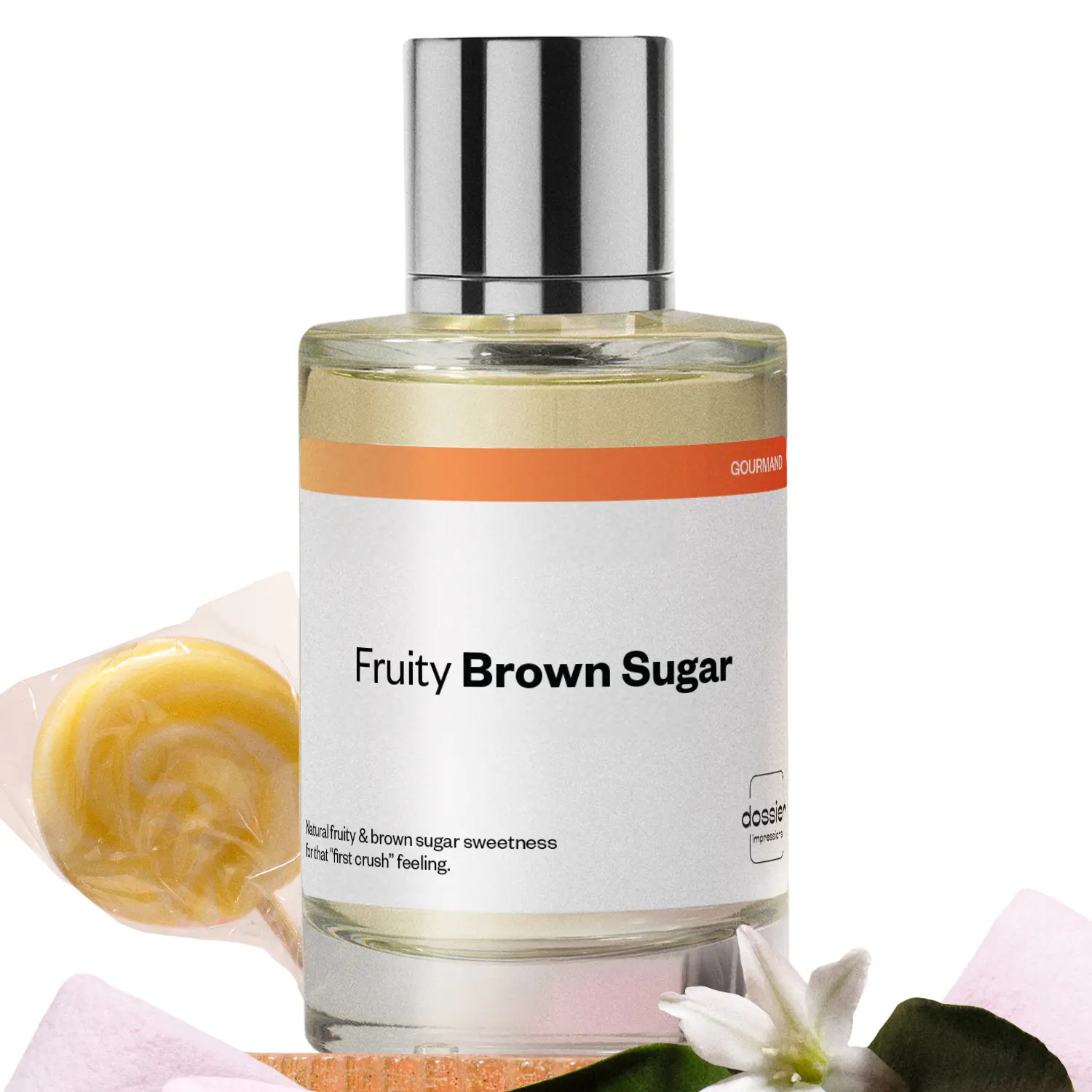 Fruity Brown Sugar, Dossier, Women Perfume, Eau de Parfum, 50ml, Bergamot, Raspberry, Pear, Jasmine, Brown Sugar, Patchouli, Amber, Vanilla