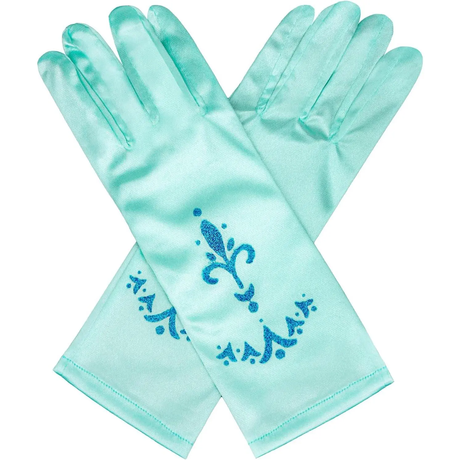 X-HBL12  Princess Dress Up Accessories Princess Gloves for Little Girls, Blue Toddler Gloves for Girls Princess Dress Up Set, Costume Gloves Set Toy Gift for 3 4 5 6 Year Old Toddler Girls