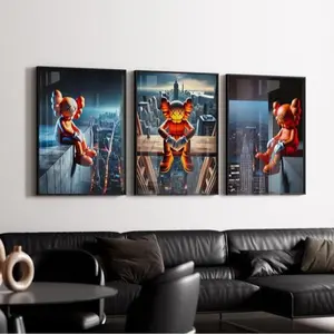 Hypebeast Kaws Sitting on Building Set of 3, Printable Kaws, Hypebeast Poster, Kaws Figure, Hypebeast Decor, Kaws Wall Art, digital Download