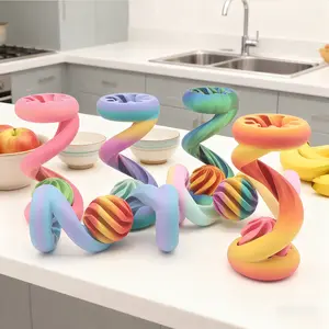 3D Printed Oversized Relaxing Spiral, Sensory Stimulation Fidget Toy, Rotatable Stress Relief for Adults, Office Desk Decor, Stress Relief Fidgeting, Pla Material