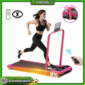 【SUMMERWINS】 YAGUD Foldable Adjustable Incline Treadmill, Low Noise Motor Walking Pad, 265lbs Weight Capacity, Remote Control & Wheels for Easy mobility, Dual Shock Absorption System Home Gym Equipment, Home Workout Equipment