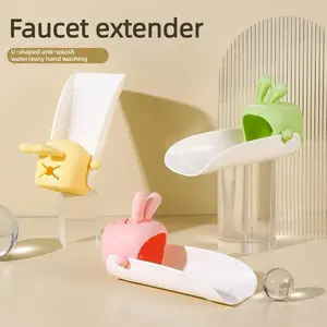 Water tap anti-splash extender, new rabbit-shaped universal silicone dust removal brush for babies and children.