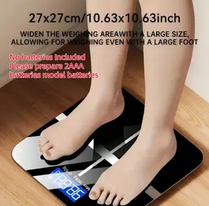 Black Digital Scale, Featuring A High-Definition LCD Screen And Temperature Display (With The Option To Switch Between Kilograms And Pounds), Offers An Ultra-Wide Platform And High-Precision Electronic Weighing outdoorfun