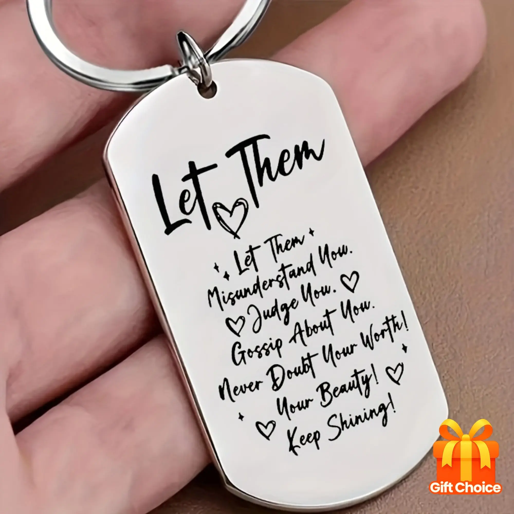 1pc Women's Self-Love Keyring, Keychain - Featuring uplifting, positive affirmations - Durable metallic-finish keyring, daily inspiration and self-worth reminder for ladies Perfect gift accessory for family and friends on birthdays, Christmas parties