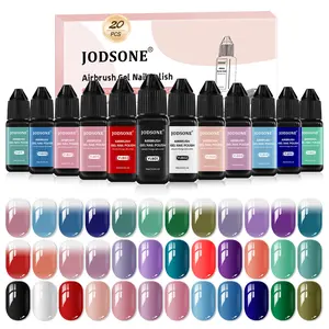JODSONE 20-Color Airbrush Gel Nail Polish Kit – No Dilution Needed, Easy Gradients & DIY Nail Art, Perfect Christmas Gift for Nail Art Lovers