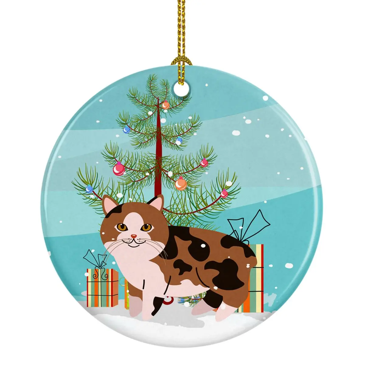 Manx Cat Ceramic Christmas Tree Ornament, Paint-Ready Porcelain Decor, Festive Home Gift, Ceramic Tree Christmas Decor, Friend