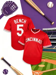Baseball Jersey, Quick-Dry Short Sleeve, High-Quality Experience, Loose-Fit Casual T-Shirt, Button Front Design, Spring & Fall