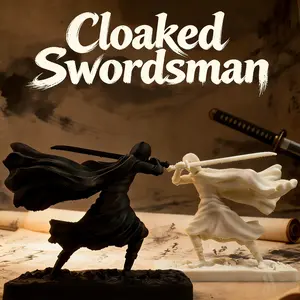 Abstract Wind Sword Knight Figurine, Collectible Hand Model, Home Bookshelf Desktop Decoration, Creative Art Display, Must-Have for Collectors