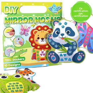 Kids Craft Mosaic Sticker Set for DIY Art and Early Education Gift with Shiny Mirror Finish