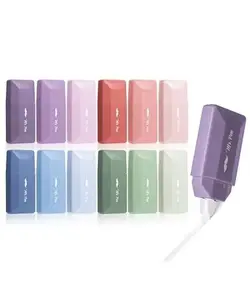 Pastel Colors Correcting Tape Set, 12pcs 0.2in x 236in Long Length Tear-Proof Heavy Duty Office Correction Tape for Writing & Correction Tools