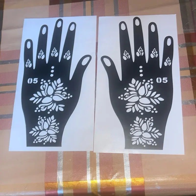 Henna Sticker Tattoo - Floral Design for Hands Model Temporary Body Art