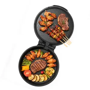 VEVOR Pizza Oven, 12 in Electric Pizza Maker, 1200W Electric Pizzas Cooker with Non-Stick Coating, 180 °   Open for Dual Side Baking, Heats up to 410 ˚F, Multi-Function Cooking, for Pizzas, Barbecue