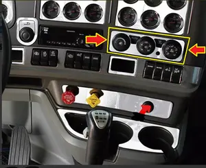 KENWORTH T680/T880 DASHBOARD AC KNOBS TRIM STAINLESS STEEL