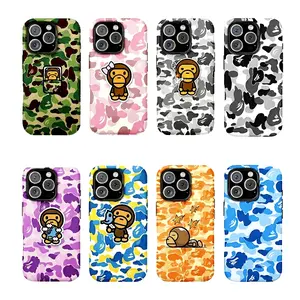 Bape Protective Camo Streetwear Phone Case Suitable for iPhone 17/16/15/14/13/12/11 Pro Max/Plus Impact Resistant Hard Case with Impact Dispersion Technology & Flexible Rubber Liner Glossy Finish UV Protected 2-Piece Design