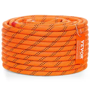 VEVOR Dual Twisted Polyester Cord, 1/2 inch by 120 feet, 48-Strand, 8000 LBS Tensile Strength, Multi-Use Outdoor Rope for Arborist Activities, Hiking, Swinging, Rappelling, and Rescue, Or