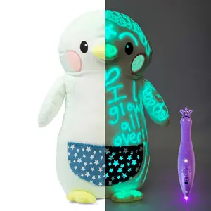 Original GlowMates Large Glow-in-the-Dark Stuffed Animal with Bolderglow Light Pen for Kids Ages 3+ Soft & Soothing for Bedtime & Quiet Time
