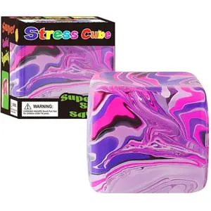 Rotating Squeeze Cube Sensory Toy, Tactile Stimulation, Adult Soft Tpr Stress Relief Fidget Cube, Helps Anxiety Adhd Autism, Fine Motor Skills Training Party Gift