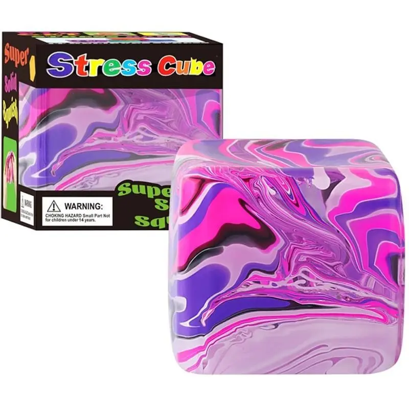 Rotating Squeeze Cube Sensory Toy, Tactile Stimulation, Adult Soft Tpr Stress Relief Fidget Cube, Helps Anxiety Adhd Autism, Fine Motor Skills Training Party Gift, Squishy Cube, Sensory Fidgets