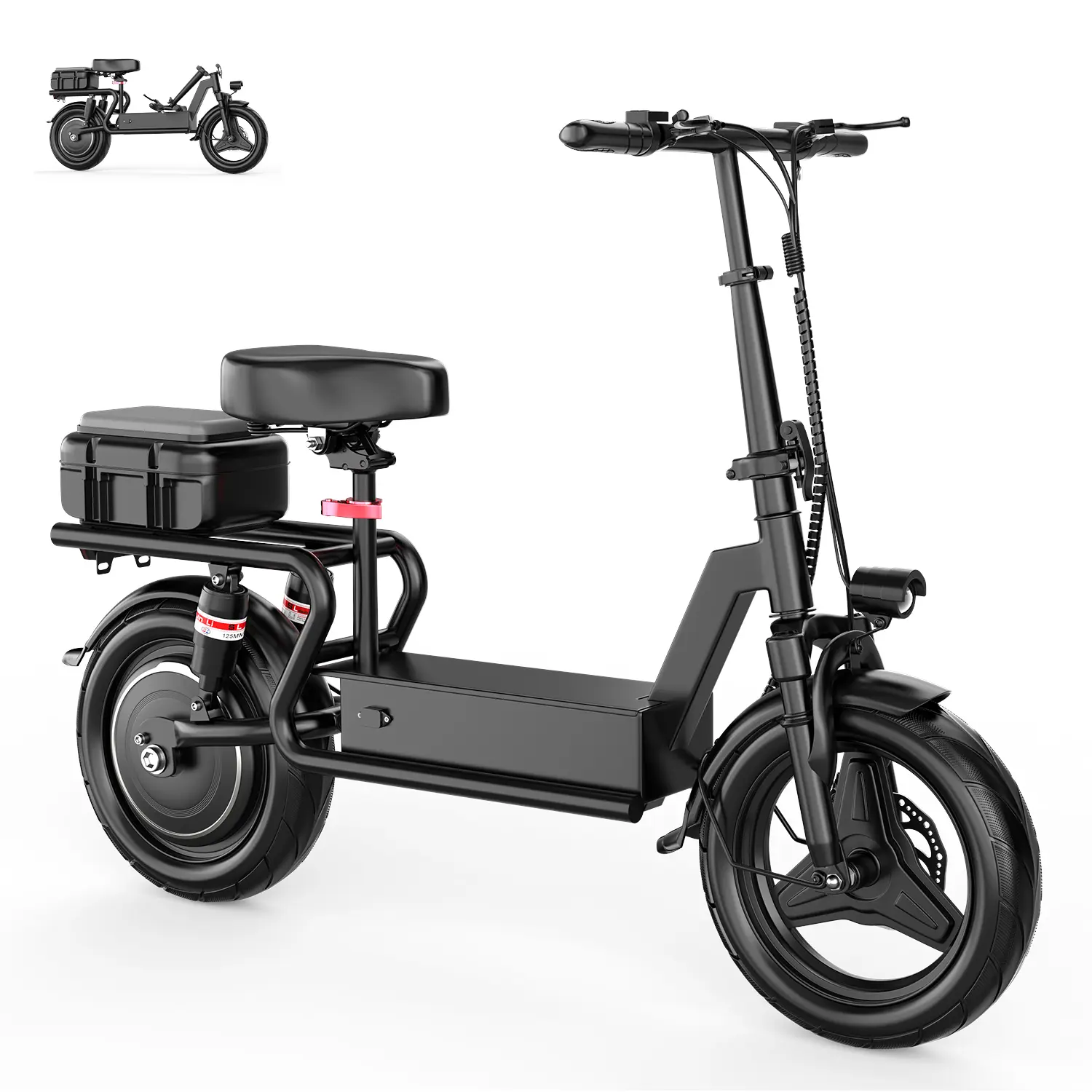 Soonaway GT10 Foldable Cargo Electric Bike - 1000W Peak Power, 25MPH Max Speed, 21-35Mi Range, 48V 15Ah Battery - for Daily Commuting