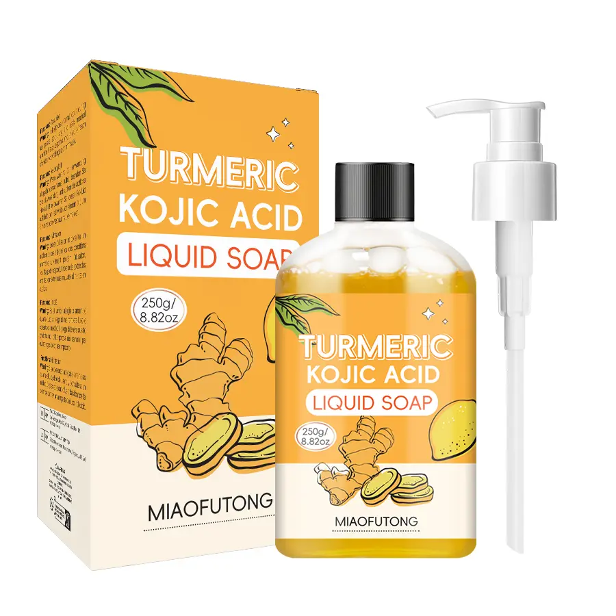 Turmeric kojic acid Liquid Soap 250g Turmeric Shower Gel Ginger Soap Deep Bath Cleansing Moisturizing Skin For All Skin Types