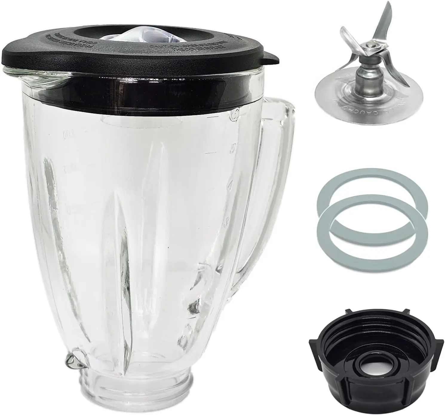 6 Cup Blender Glass Jar with , Blender Replacement  for Aspas Para Licuadora Oster Osterizer Classic Series (NOT fit Pro, Master or Versa models)