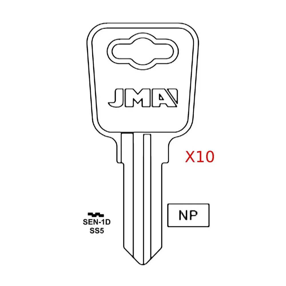 10 Pack 1637 Sentry Safe Uncut Key Blank - SS5/SEN-1D, Commercial & Residential Hardware Key Blank for Padlocks & Hasps