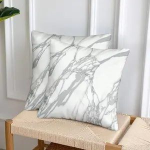 JIT 2pcs Marble, Textured, Gray-White Printed Pillow Covers, Cushion Covers, Square cushion, Living Room Bedroom Sofa Decorative Pillow Covers, Gift for Family (Pillow Insert Not Included)
