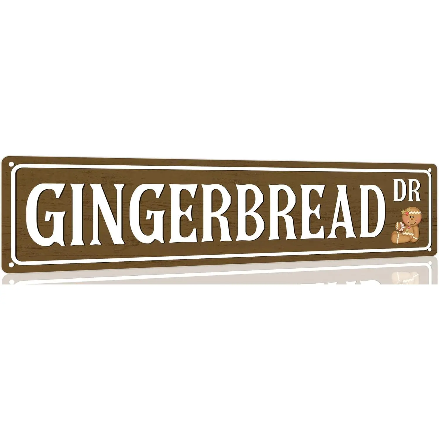 Gingerbread Dr Christmas Metal Tin Sign Vintage Print Art Poster Plaque for Home Farmhouse Kitchen Patio Yard Cafe Bar Front Door Wall Decor 4x16 Inch