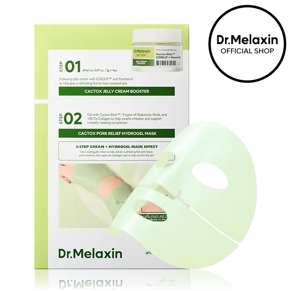 [Dr.Melaxin Official] CACTOX DE-PUFFING PORE TOX GEL MASK 4EA with Cactus Cooling Reduce Puffiness & Pore Tightening for Visible Pore Care Skin Repair