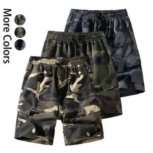 Men’s Summer Camouflage Cargo Shorts, Multi-Color Options, Heavyweight Casual Outdoor Fitness Training Knee-Length Shorts
