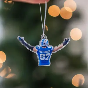 Aidan Hutchinson Ornament: Detroit Lions Acrylic Christmas Tree Decor