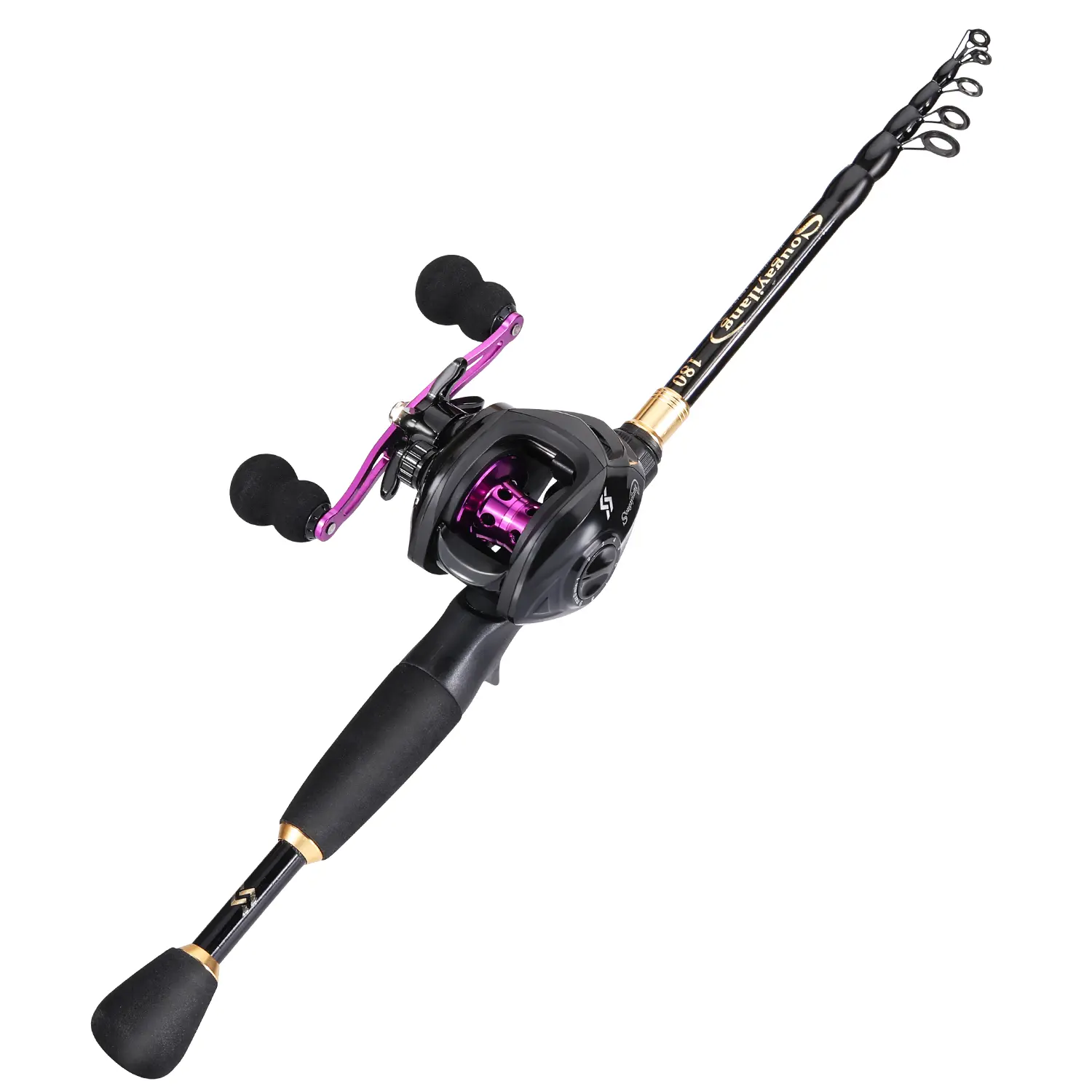 Sougayilang Spinning Reel Combo - Telescopic Spincast-Baitcasting Fishing Rod Kit, Fishing Equipment, Outdoor Sports Supply, Christmas Gift for Enthusiasts