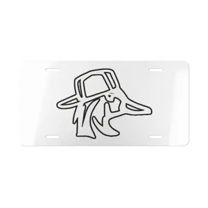 Duck Backward Cap White License Plate, Hunting Car Accessories, Vanity Gift - Lightweight Aluminum, Pre-Drilled holes, Easy Installation