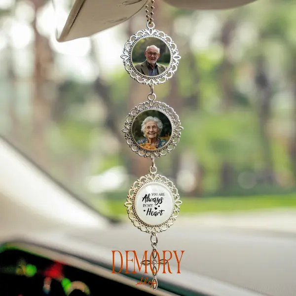 Custom Graduation Tassel Photo & Text Charm With Angel Wing Memorial, 2026 Graduation Gift For Him Or Her, Photo Car Charm, In Loving Memory Gift