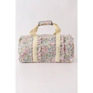 Yellow floral travel bag