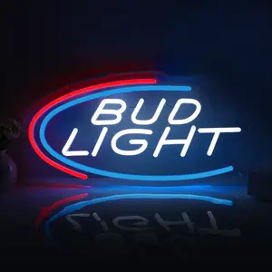 Bud Light Neon Sign Dimmable Led Light for Home Wall Decor Bedroom LED "Bud Light" Wall Art Light USB Powered Neon Signs Light for Restaurant Garage Club Man Cave Decorative Neon Light