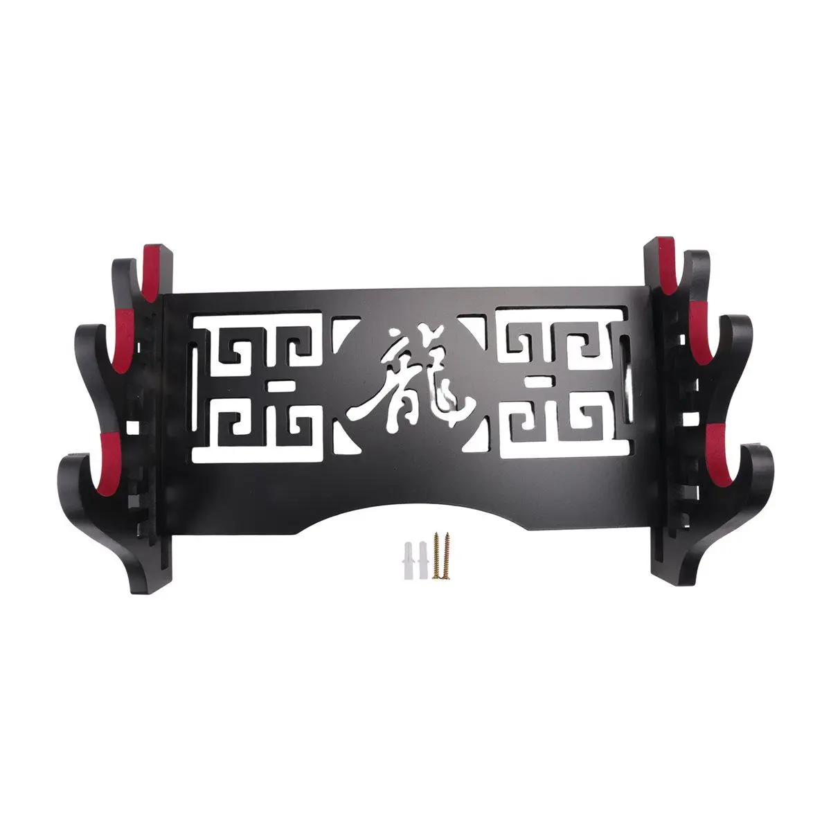 Velvet Protect Sword Wall Mount Sword Holder Display Stand with Felt Strips for Katana Wakizashi Swords (3 Tier Dragon )