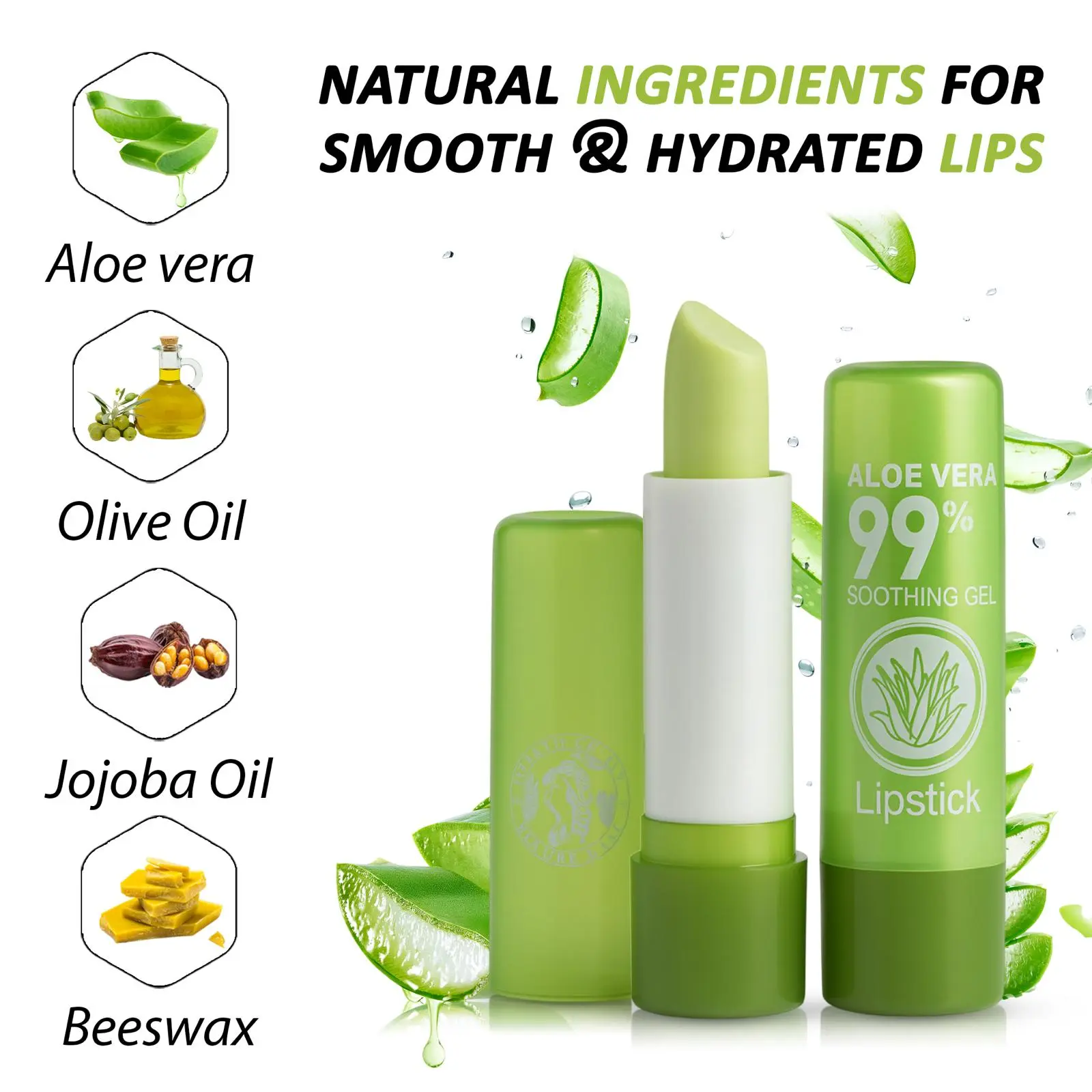 Aloe Vera 99% Soothing Lip Balm Natural Hydrating Moisturizer with Jojoba  Oil Olive Oil & Beeswax for Dry Cracked Lips Repair & Nourishing Care -  TikTok Shop