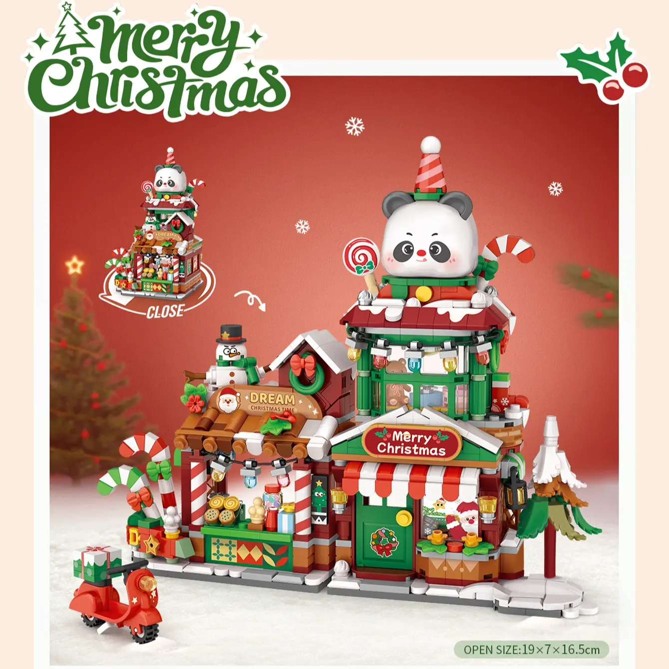 Christmas Gingerbread House Building Kit, Creative DIY Loz Block Model Toy, Building Blocks Set, Perfect Gift for Halloween Christmas Birthdays