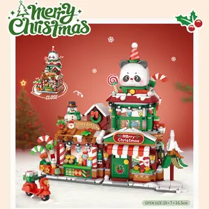 Christmas Gingerbread House Building Kit, Creative DIY Loz Block Model Toy, Building Blocks Set, Perfect Gift for Halloween Christmas Birthdays