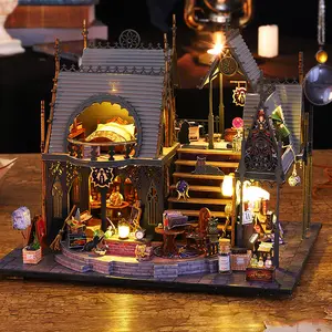 Magic House DIY Assembly Building Model Kit Miniature Dollhouse Small Room Toys, Home Bedroom Decorations