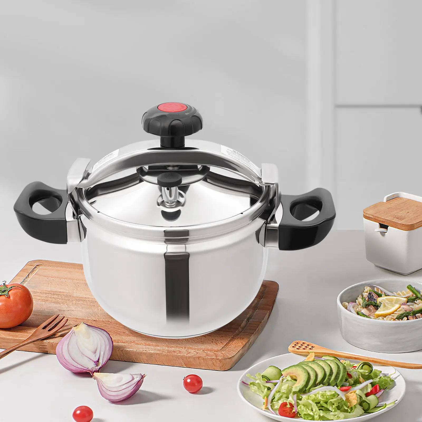 7.4Qt Thick Stainless Steel Pressure Cooker - 2026 Popular, 60Kpa High Pressure, Multi-Stovetop Compatible for Family Meals, Thermal Cookware for Restaurants (Gas/Induction/Electric)