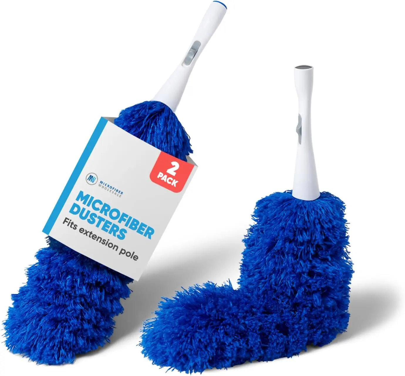 2 Pack of Microfiber Flexible Dusters Kit | from Microfiber Wholesale | Clean Ceiling Fans, Cobwebs, Light Fixtures, Delicate Objects